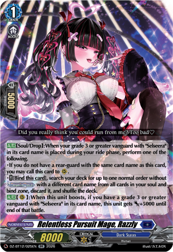 (A GRADE) Relentless Pursuit Mage, Razzly - DZ-BT12: Chasm of Lost Souls (DZ-BT12)