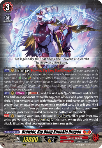 (A GRADE) Brawler, Big Bang Knuckle Dragon - DZ-BT12: Chasm of Lost Souls (DZ-BT12)