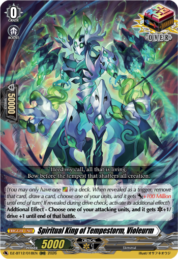 (A GRADE) Spiritual King of Tempestorm, Violeurm - DZ-BT12: Chasm of Lost Souls (DZ-BT12)